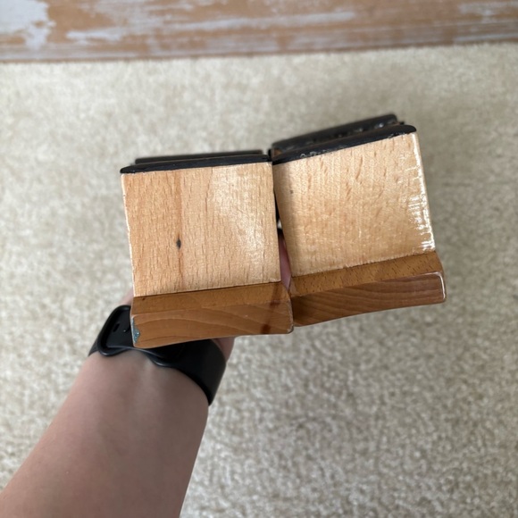 VINTAGE Fendi Denim Flower Mules Y2K Coquette 90s Clog Wooden Britney Womens 7 - Picture 5 of 7